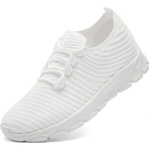 🆕Men's White Gym Sneaker Running Breathable Lightweight Walking Slip on Shoes